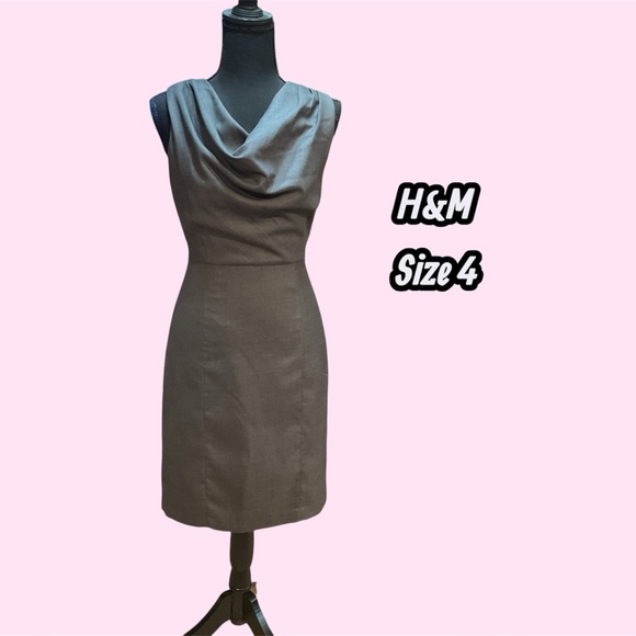 CHARCOAL GRAY DRESS BY H&M SIZE 4 GENTLY WORN - Picture 1 of 3